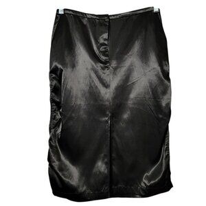 Stockholm Atelier & Other Stories Black Midi Front Slit Ruched Pencil Skirt 6